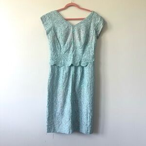 Vintage Ribbon Lace Women’s Dress in Light Blue